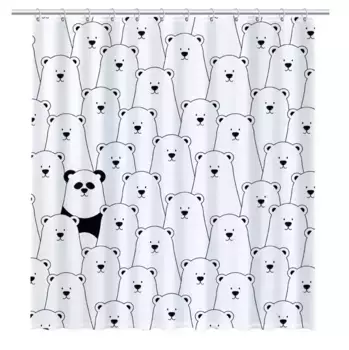 Штора для ванной «Fixsen» Panda FX-2501 180/200 белая/рисунок