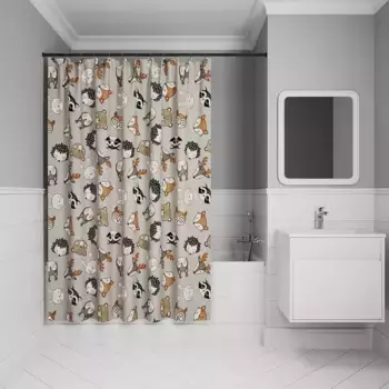 Штора для ванной «Iddis» Base BA03P18i11 180/200 светло-серая