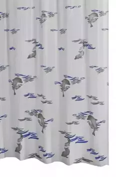 Штора для ванной «Ridder» Delphin 130303 180/200 белая/синяя
