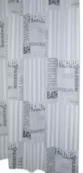 Штора для ванной «Ridder» Font 303120 180/200 серая полупрозрачная