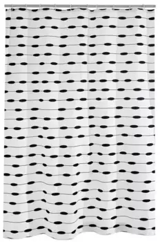 Штора для ванной «Ridder» Lace 41360 180/200 белая/чёрная