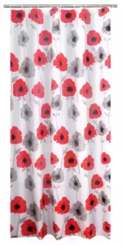 Штора для ванной «Ridder» Poppy 303190 180/200 белая/красная