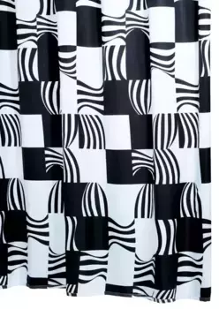 Штора для ванной «Ridder» Swing 42370 180/200 белая/чёрная