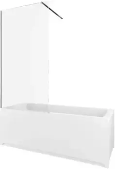 Шторка на ванну стеклянная «Allen Brau» Infinity 3 80/160 прозрачная/серебро брашированное универсальная