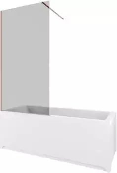 Шторка на ванну стеклянная «Allen Brau» Infinity 3 80/160 тонированная/медь брашированная универсальная