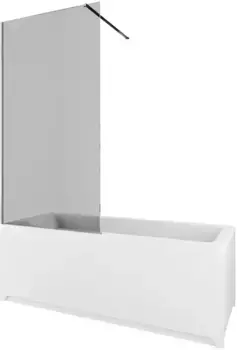 Шторка на ванну стеклянная «Allen Brau» Infinity 3 80/160 тонированная/серебро брашированное универсальная