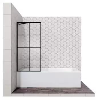 Шторка на ванну стеклянная «Ambassador» Bath Screens Black 16041209 80/140 прозрачная универсальная