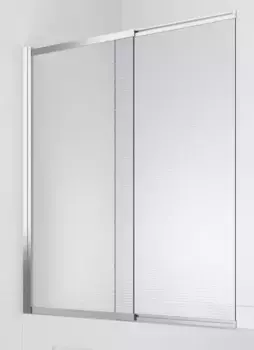 Шторка на ванну стеклянная «Belbagno» Luce-VF-11-90/145-P-Cr рифлёная/хром универсальная