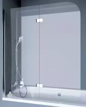 Шторка на ванну стеклянная «Koller Pool» Waterfall Line QP97 115/140 прозрачная/хром левая