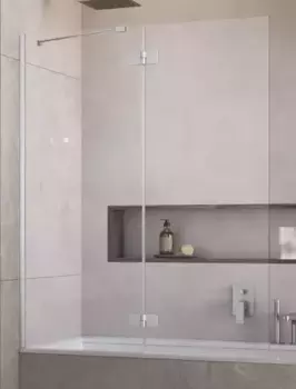 Шторка на ванну стеклянная «Radaway» Essenza PND II 110/150 прозрачная/брашированный никель левая