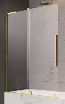 Шторка на ванну стеклянная «Radaway» Furo SL PND II Door 100/150 прозрачная/золото левая