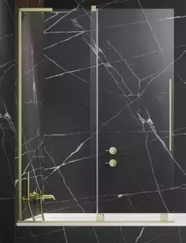 Шторка на ванну стеклянная «Radaway» Furo SL PND II Door 100/150 прозрачная/brushed gold левая