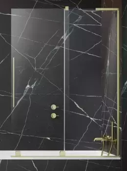 Шторка на ванну стеклянная «Radaway» Furo SL PND II Door 100/150 прозрачная/brushed gold правая