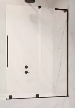 Шторка на ванну стеклянная «Radaway» Furo SL PND II Door 120/150 прозрачная/чёрная правая