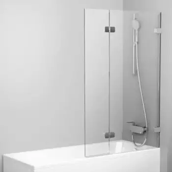 Шторка на ванну стеклянная «Ravak» BVS2 100/150 прозрачная/хром правая