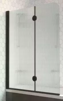 Шторка на ванну стеклянная «Vegas Glass» E2V Lux 120/150 Moru/чёрная матовая левая