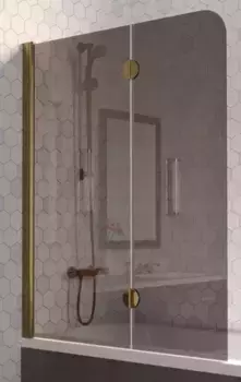 Шторка на ванну стеклянная «Vegas Glass» E2V Lux 120/150 графит/бронза левая
