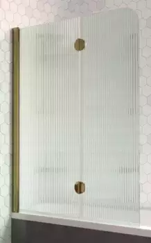 Шторка на ванну стеклянная «Vegas Glass» E2V Lux 120/150 Moru/бронза левая
