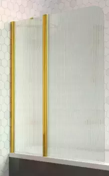 Шторка на ванну стеклянная «Vegas Glass» E2V Lux ST 115/150 Moru/золото глянцевое левая
