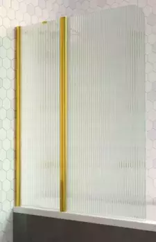 Шторка на ванну стеклянная «Vegas Glass» E2V Lux ST 125/150 Moru/золото глянцевое левая