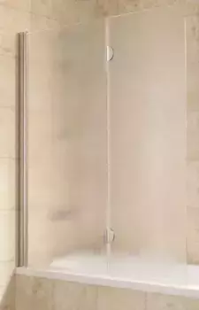 Шторка на ванну стеклянная «Vegas Glass» E2V Lux 120/150 шиншилла/хром глянцевая левая
