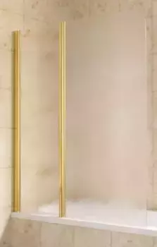 Шторка на ванну стеклянная «Vegas Glass» E2V Lux ST 115/150 шиншилла/золото глянцевое левая