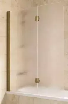 Шторка на ванну стеклянная «Vegas Glass» E2V Lux 120/150 шиншилла/бронза левая