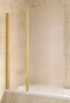 Шторка на ванну стеклянная «Vegas Glass» E2V Lux ST 125/150 шиншилла/золото глянцевое левая
