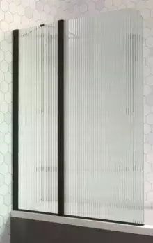 Шторка на ванну стеклянная «Vegas Glass» E2V Lux ST 125/150 Moru/чёрная матовая левая