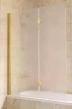 Шторка на ванну стеклянная «Vegas Glass» E2V Lux 120/150 сатин/золото глянцевое левая