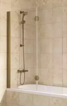 Шторка на ванну стеклянная «Vegas Glass» E2V Lux 120/150 прозрачная/бронза левая