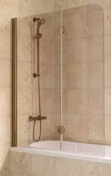 Шторка на ванну стеклянная «Vegas Glass» E2V Lux 120/150 бронза/бронза левая