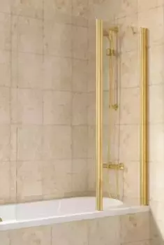 Шторка на ванну стеклянная «Vegas Glass» E2V Lux ST 115/150 Crystal vision/золото глянцевое правая