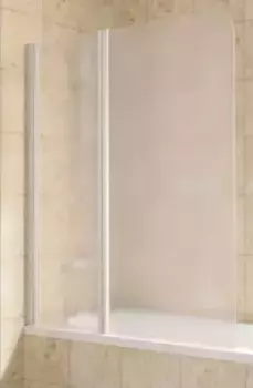 Шторка на ванну стеклянная «Vegas Glass» E2V Lux ST 125/150 сатин/белая левая