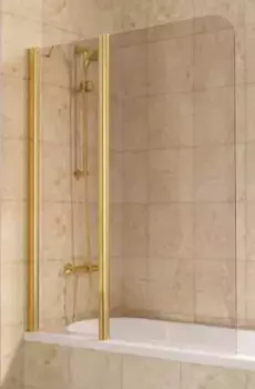 Шторка на ванну стеклянная «Vegas Glass» E2V Lux ST 125/150 бронза/золото глянцевое левая