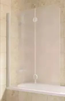 Шторка на ванну стеклянная «Vegas Glass» E2V Lux 120/150 сатин/белая левая