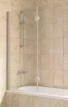 Шторка на ванну стеклянная «Vegas Glass» E2V Lux 120/150 Crystal vision/хром матовый левая