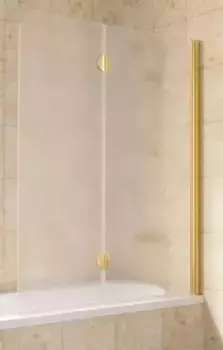 Шторка на ванну стеклянная «Vegas Glass» E2V Lux 120/150 сатин/золото глянцевое правая