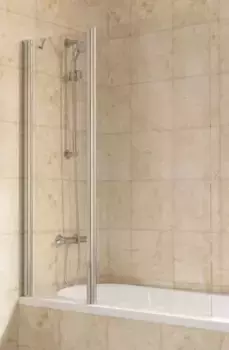 Шторка на ванну стеклянная «Vegas Glass» E2V Lux ST 125/150 Crystal vision/хром глянцевый левая