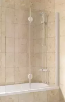 Шторка на ванну стеклянная «Vegas Glass» E2V Lux 120/150 Crystal vision/белая правая