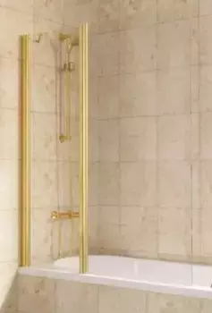 Шторка на ванну стеклянная «Vegas Glass» E2V Lux ST 115/150 Crystal vision/золото глянцевое левая