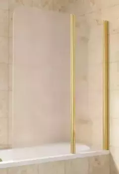 Шторка на ванну стеклянная «Vegas Glass» E2V Lux ST 125/150 сатин/золото глянцевое правая