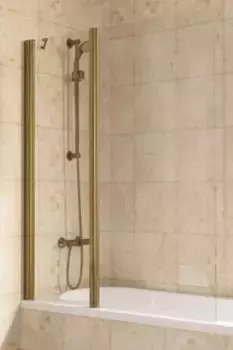 Шторка на ванну стеклянная «Vegas Glass» E2V Lux ST 125/150 Crystal vision/бронза левая