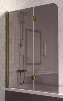Шторка на ванну стеклянная «Vegas Glass» E2V Lux 120/150 графит/бронза левая