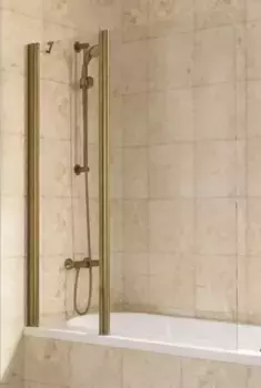 Шторка на ванну стеклянная «Vegas Glass» E2V Lux ST 115/150 Crystal vision/бронза левая