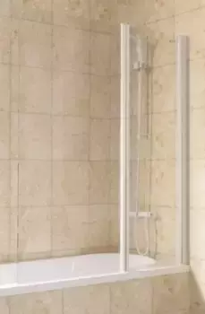 Шторка на ванну стеклянная «Vegas Glass» E2V Lux ST 125/150 Crystal vision/белая правая