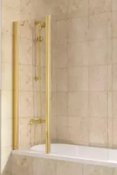 Шторка на ванну стеклянная «Vegas Glass» E2V Lux ST 125/150 прозрачная/золото глянцевое левая