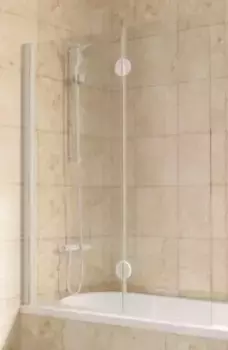 Шторка на ванну стеклянная «Vegas Glass» E2V Lux 120/150 прозрачная/белая левая