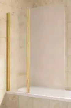 Шторка на ванну стеклянная «Vegas Glass» E2V Lux ST 115/150 сатин/золото глянцевое левая