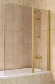 Шторка на ванну стеклянная «Vegas Glass» E2V Lux ST 115/150 бронза/золото глянцевое правая